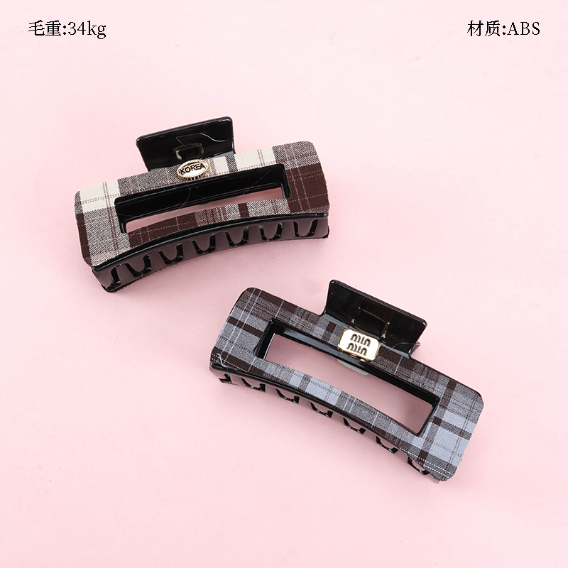 11cm square double-sided plaid claw