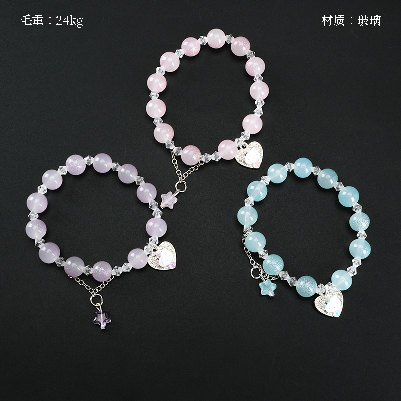 Gold Powder Water Drops KT Pendant Bracelet