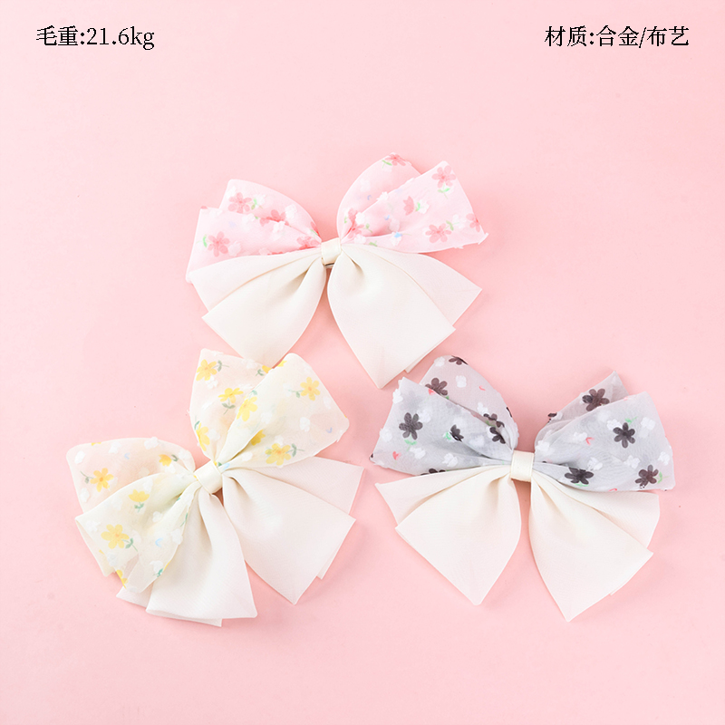 Boxed Spring Color Printed Bow Duck Clip