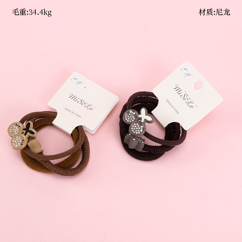 Curry color diamond cherry accessories combination rubber band (3)