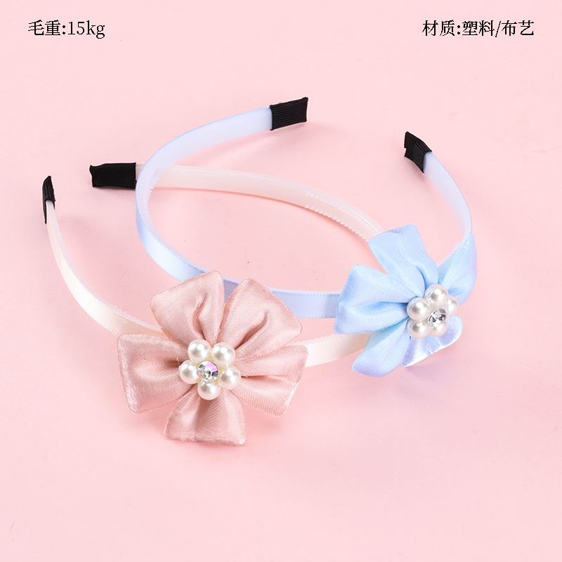 Boxed Pearl Bright Cloth Flower Head Buckle