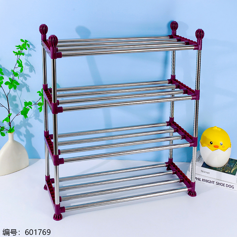 19-Tube 4-Tier Thickened Plastic Shoe Rack