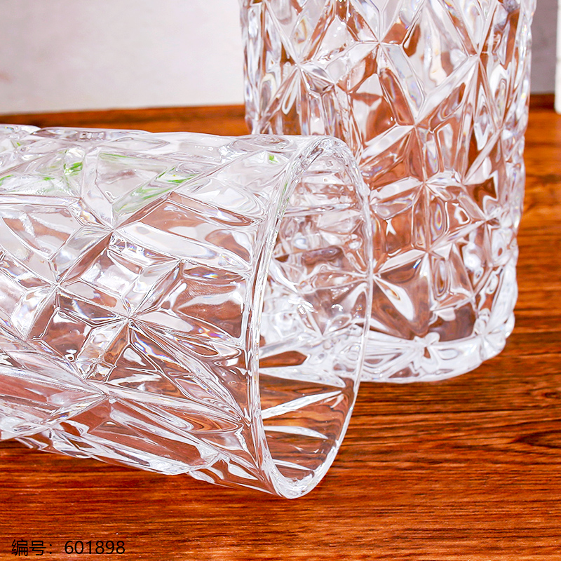 Straight Cylinder Ice Texture Vase 009-D25