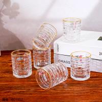 Bamboo Woven Gold Rim Wine Glass 9006