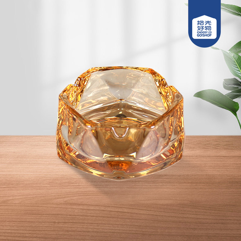 YG1201 L1 Amber Glass Ashtray