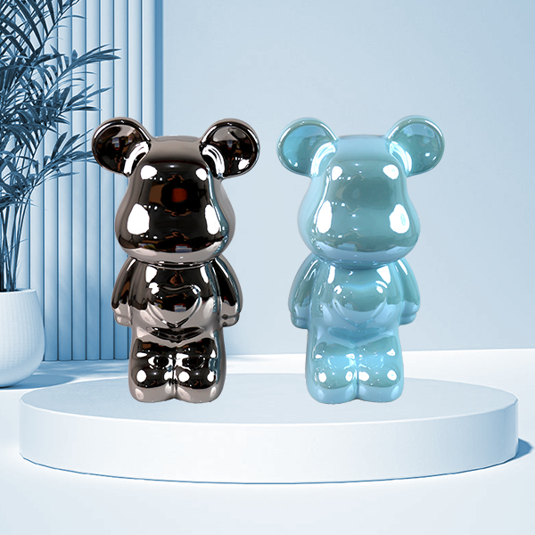 28cm Love Bear Electroplated Ceramic Piggy Bank 402070012