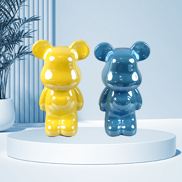 28cm Love Bear Electroplated Ceramic Piggy Bank 402070012