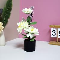 J3867 Artificial Flower Bonsai Mixed Colors Fabric Plastic Ceramic
