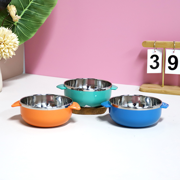 304 Stainless Steel Kids Double Ear Bowl No Lid