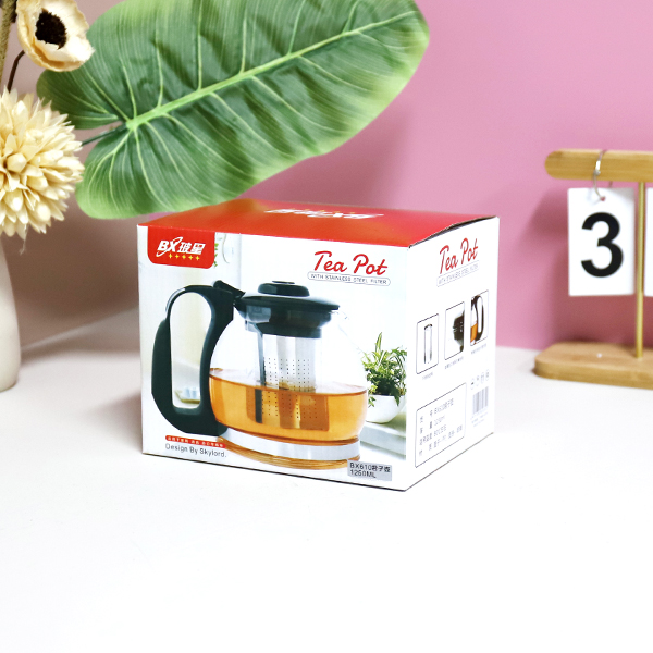 Black Handle Glass Teapot 610 505080056