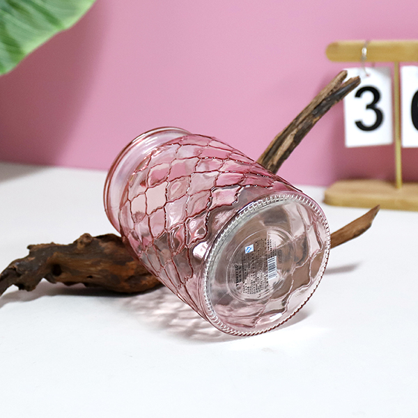 Pink Mesh Glass Storage Jar 950ML 602080028