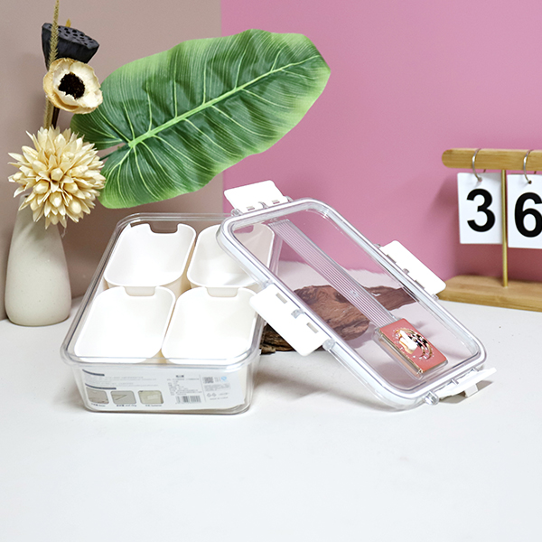 Small Short 4 Compartment PET Storage Box