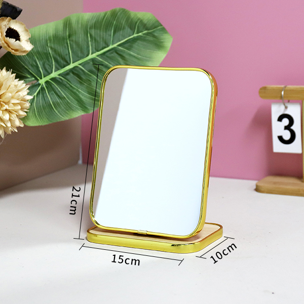 Gold Trimmed Square Wood Mirror