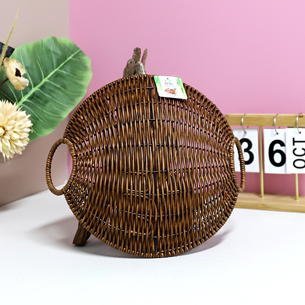 Vintage Iron Dual Handle Round Basket