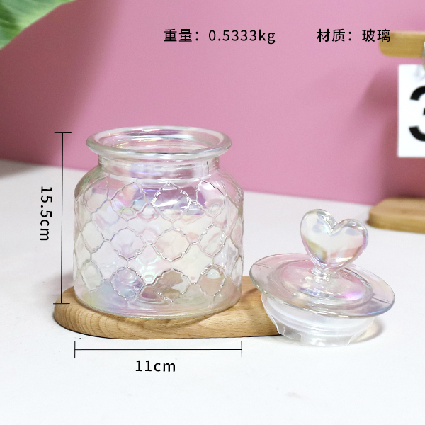 Colorful Mesh Glass Storage Jar 650ML 602080030
