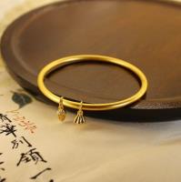 XSW沙金光板坠莲花手镯 2