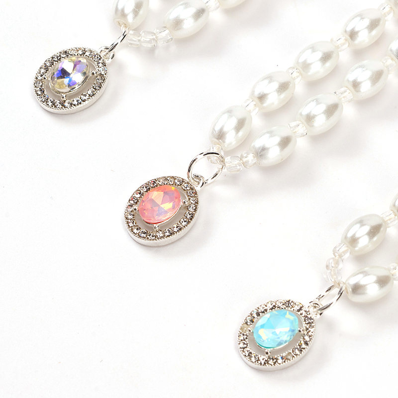 Oval Zircon Pearl Necklace