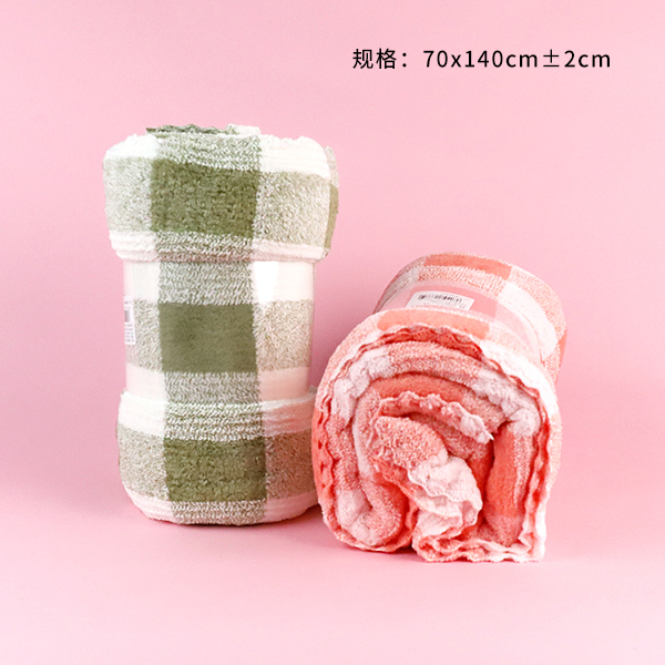 Pastoral Checkered Cut-Edge Bath Towel