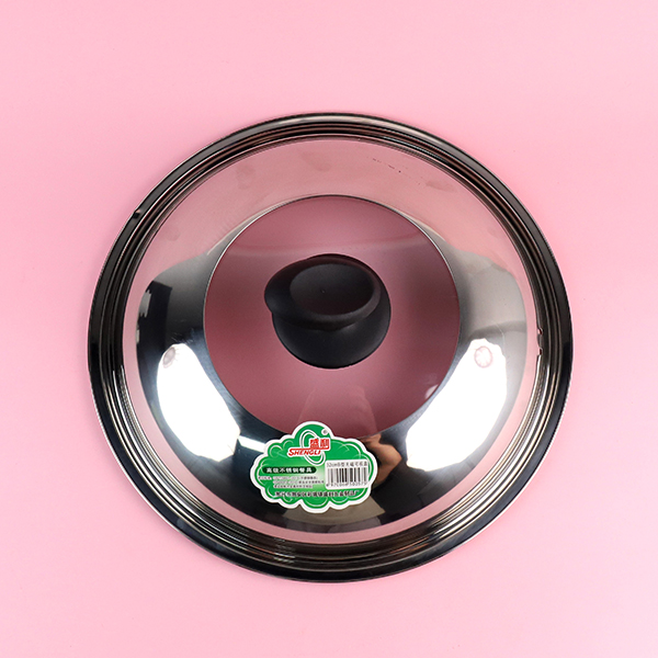 32cm 201 Stainless Steel Visual Lid with Knob 08100014