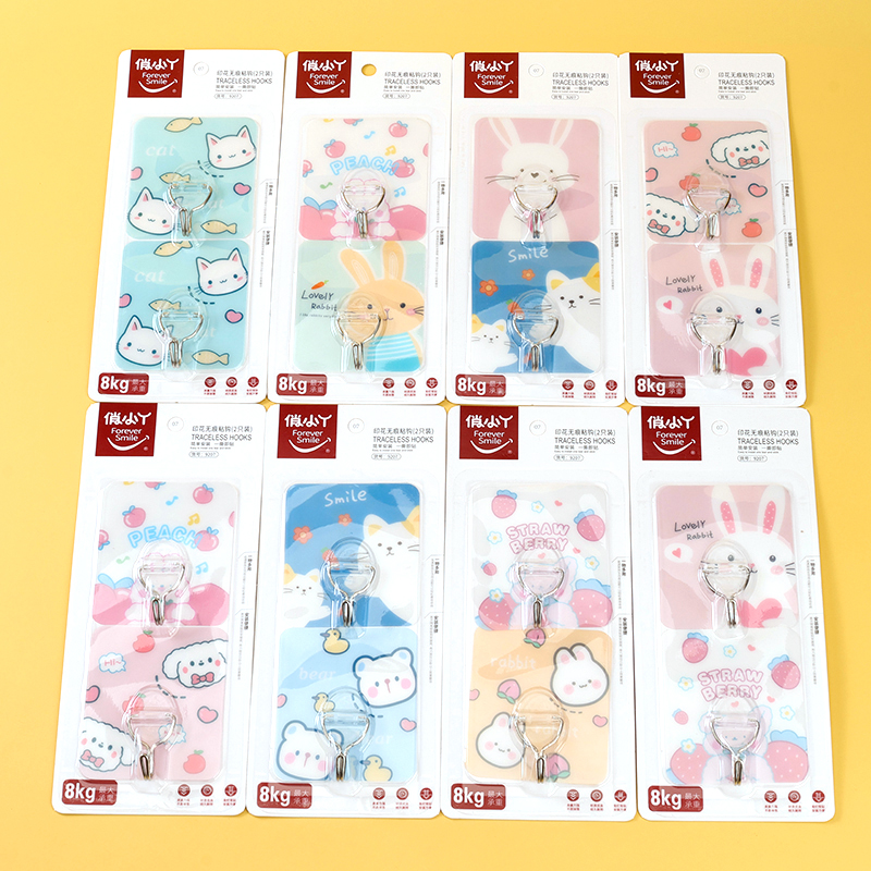 Cartoon Square Adhesive Hooks