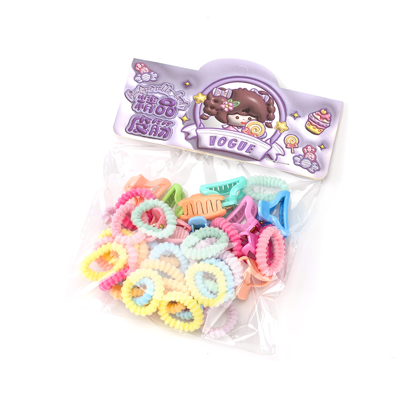 Bag Color Child Towel Ring Claw Combination Hair Tie 30 Spandex Polyester PP 4012400176