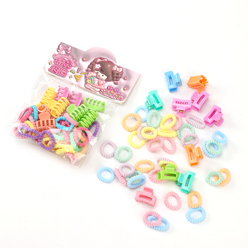 Bag Color Child Towel Ring Claw Combination Hair Tie 30 Spandex Polyester PP 4012400176