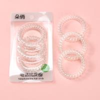 Suction Card 3 Transparent Telephone Lines Hair Tie TPU 4012300132
