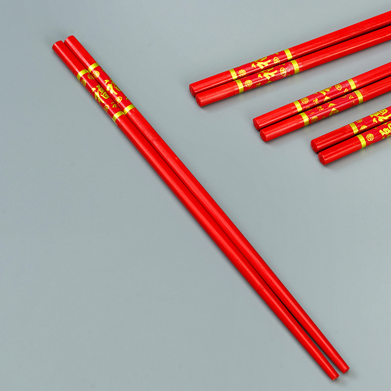 5 Pair Festive Bamboo Chopsticks