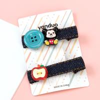 Alloy Denim Button Cartoon Duckbill Hair Clip Pair 4010401854