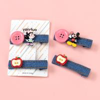 Alloy Denim Button Cartoon Duckbill Hair Clip Pair 4010401854