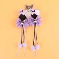 紫色卡通猫耳流苏对夹 2