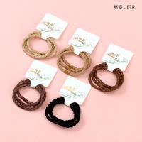 Three Brown Spiral Nylon Hair Tie 4012201582