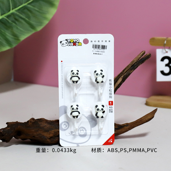Panda Pattern Adhesive Hook