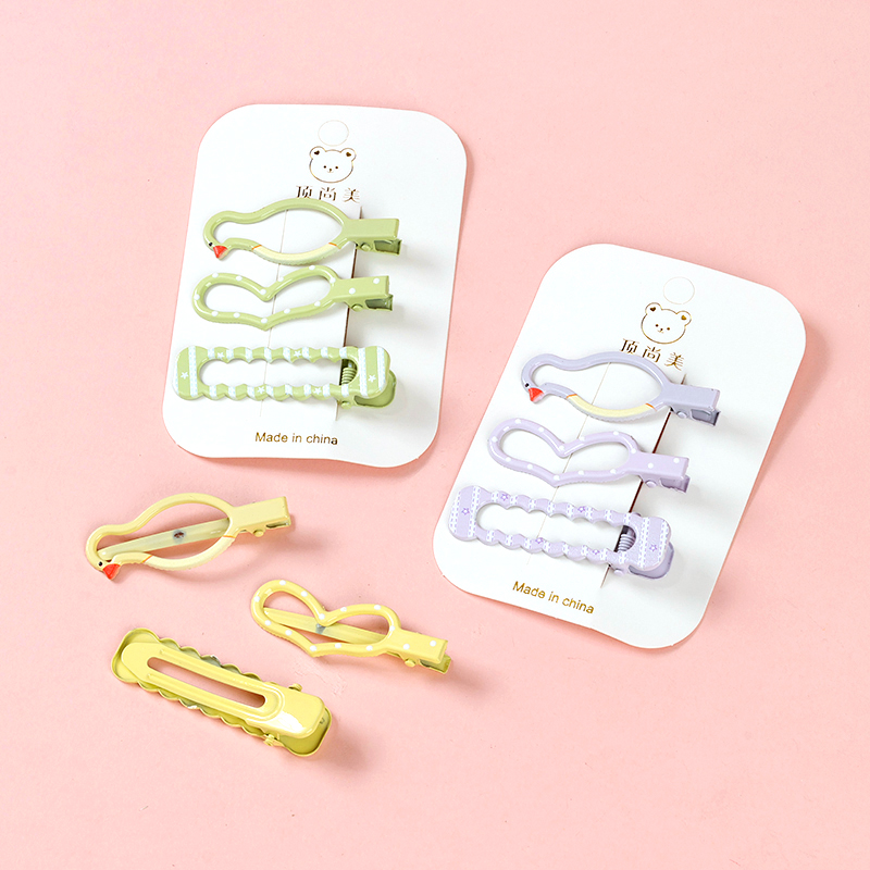 Alloy Colorful Enamel Cartoon Duckbill Hair Clip Set 4010401893