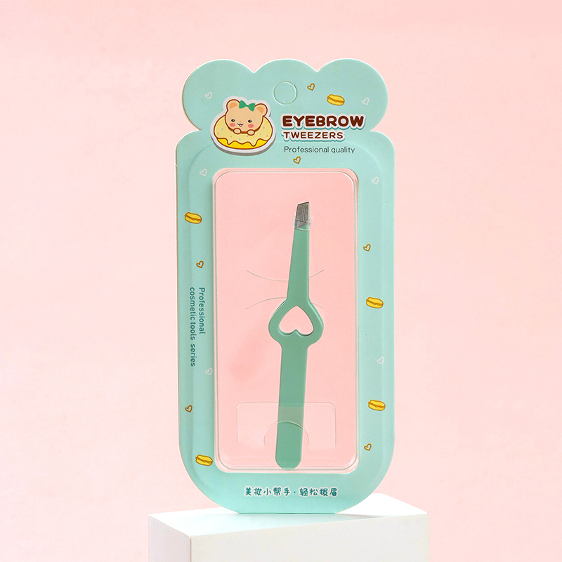 S-552 Heart Slant Eyebrow Tweezer Stainless Steel