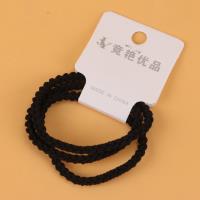 JY黑色三根多股编绳皮筋 4