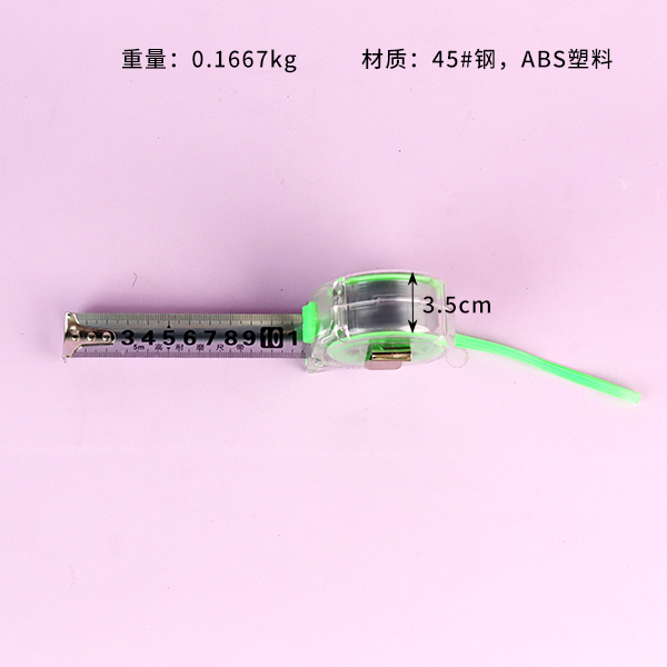 Steel Tape Measure 5M x 25MM 5128 Transparent Green