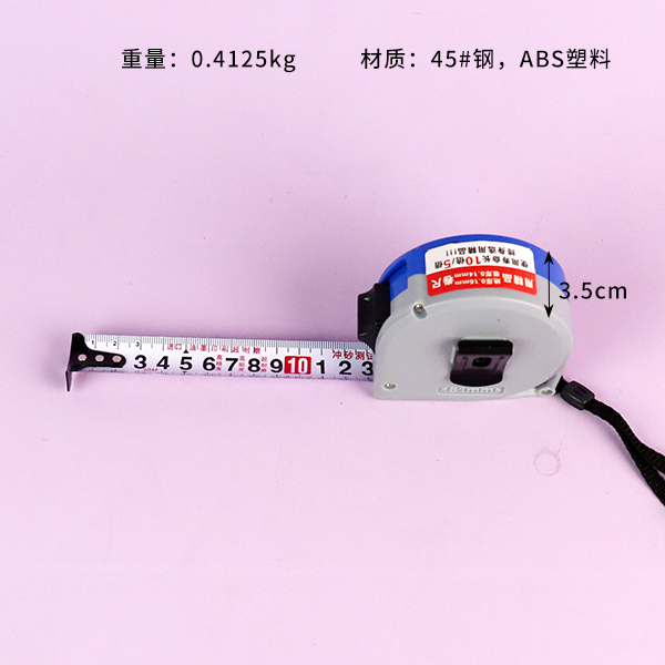 Mini Blue Gray Steel Tape Measure 10Mx25MM ABS Plastic