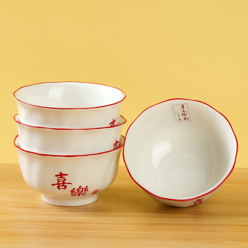 4.5 inch Rose Lace Ceramic Bowl Xile 1200600690