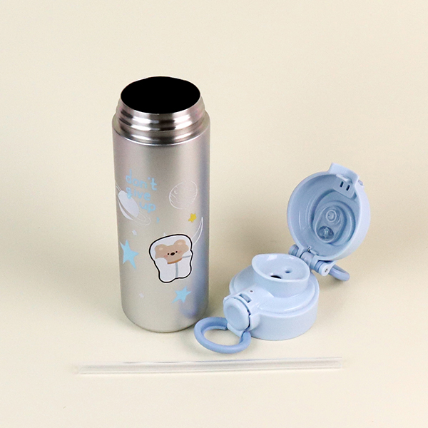 500ml Silicone 304 Stainless Steel Straw Cup B-2046