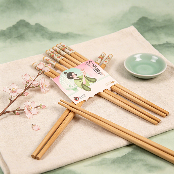 10 Pair Printed Bamboo Chopsticks