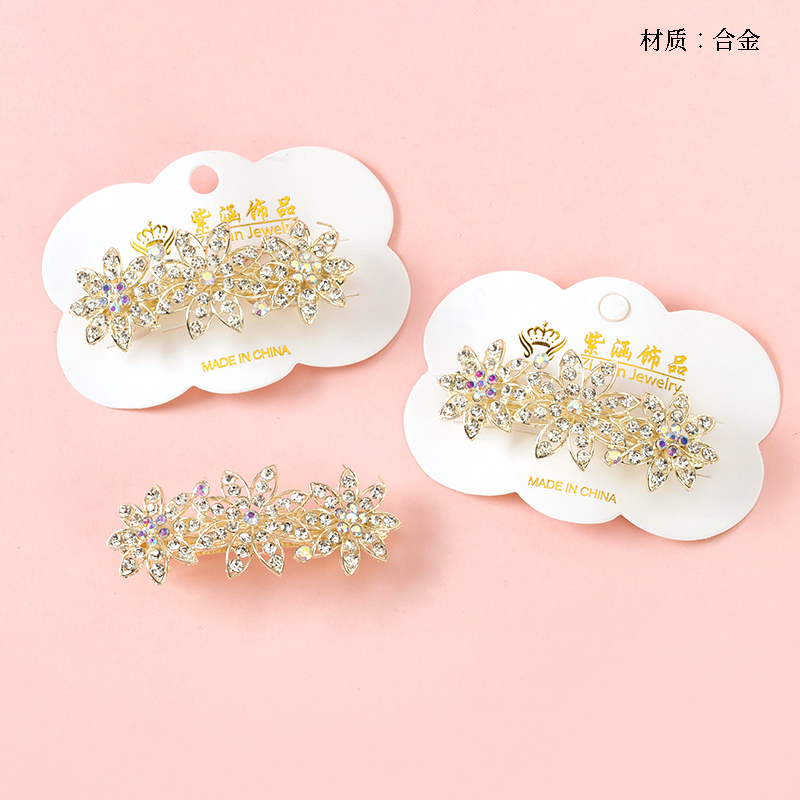 Simple Three Flower Hair Barrette Alloy Code 4010600045