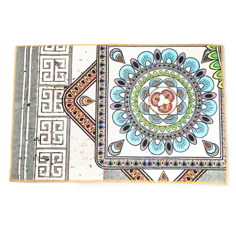 50x80cm Polyester Crystal Fleece Door Mat Random Color 3061000151