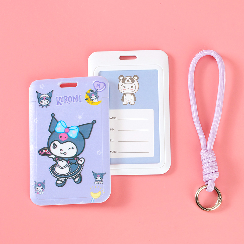Round Rope Round Buckle Card Holder with Short Rope