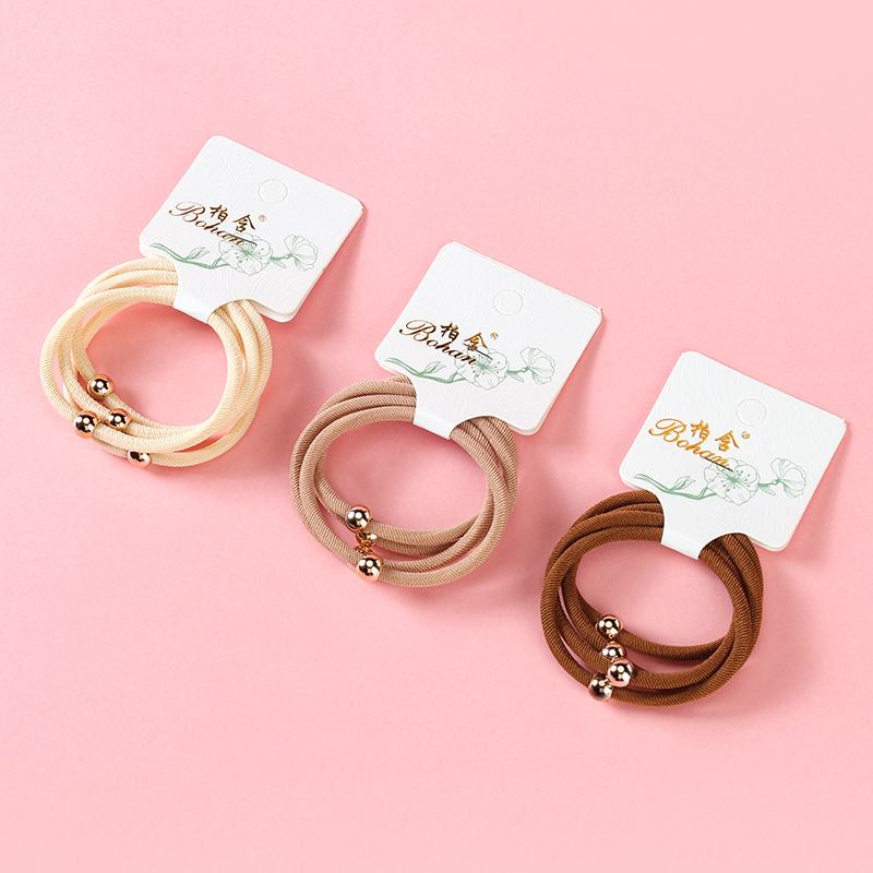 Four Gold Beads Nylon Rubber Band 4012201762