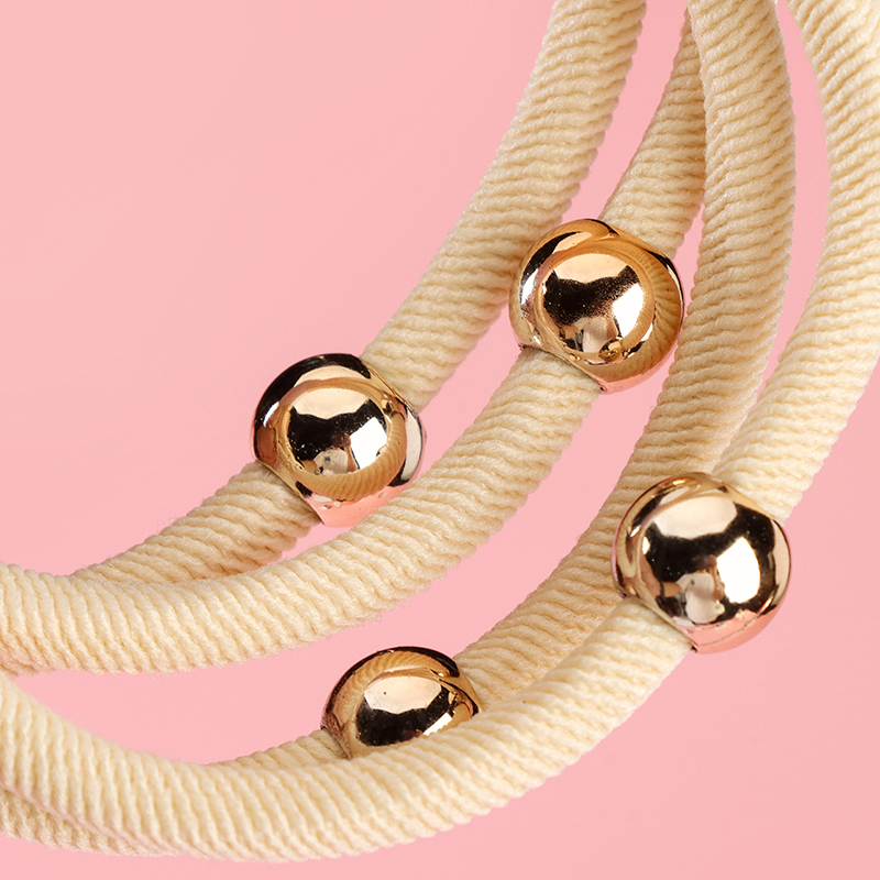 Four Gold Beads Nylon Rubber Band 4012201762