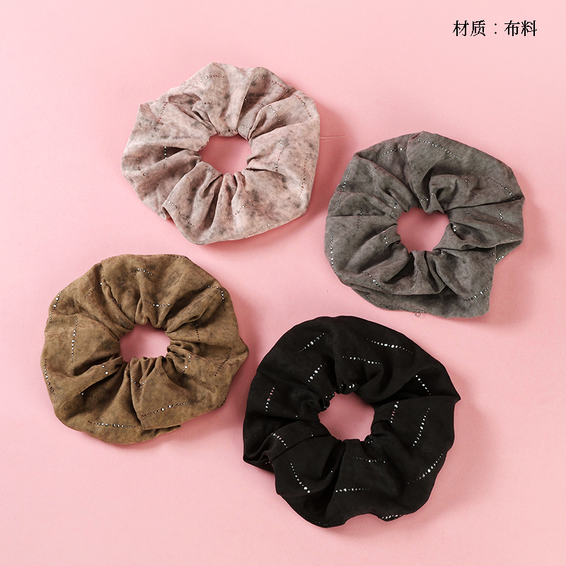Rhinestone Tie Dye Colon Ring Cloth Hair Scrunchie 4012101217