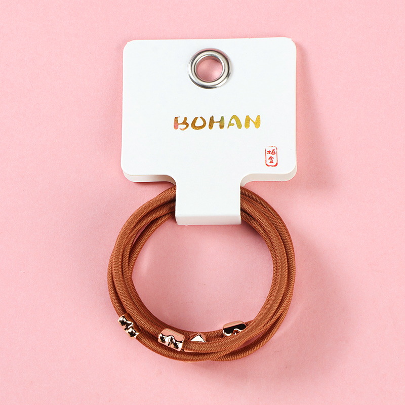 Boxed Five Brown Love Accessories Rubber Band Hair Tie 4012201802
