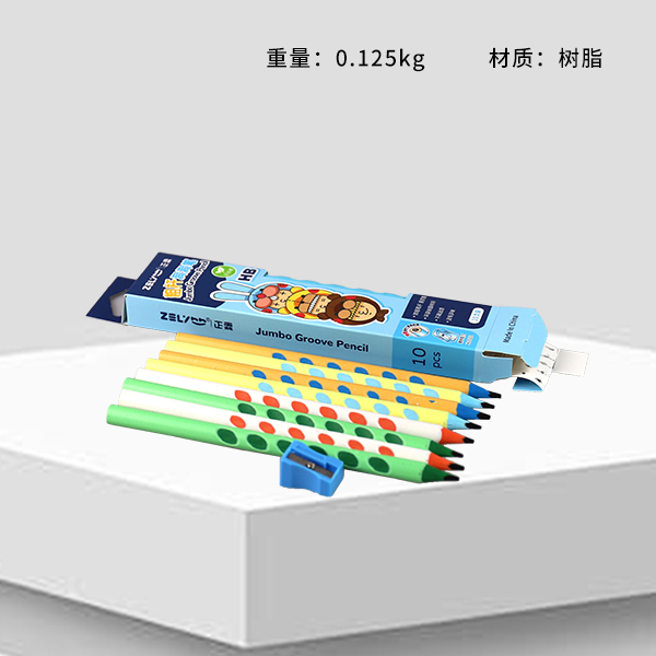 ZL621HB Thick Grooved Pencil with Sharpener 10-Pack Resin 702020026