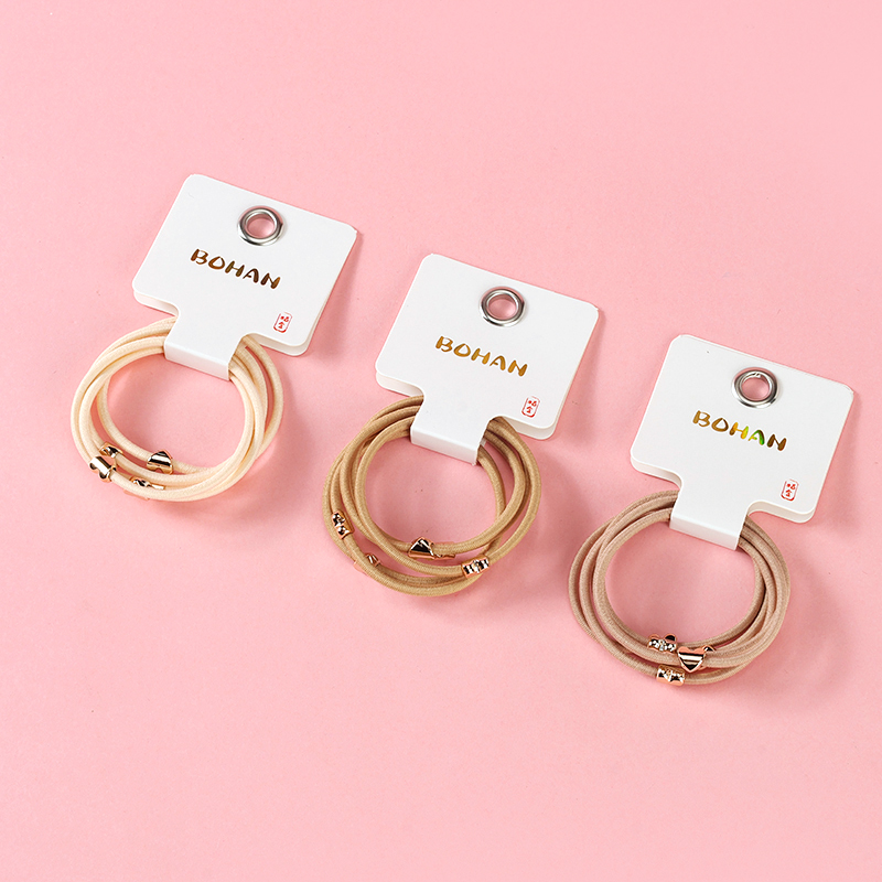 Boxed Five Brown Love Accessories Rubber Band Hair Tie 4012201802
